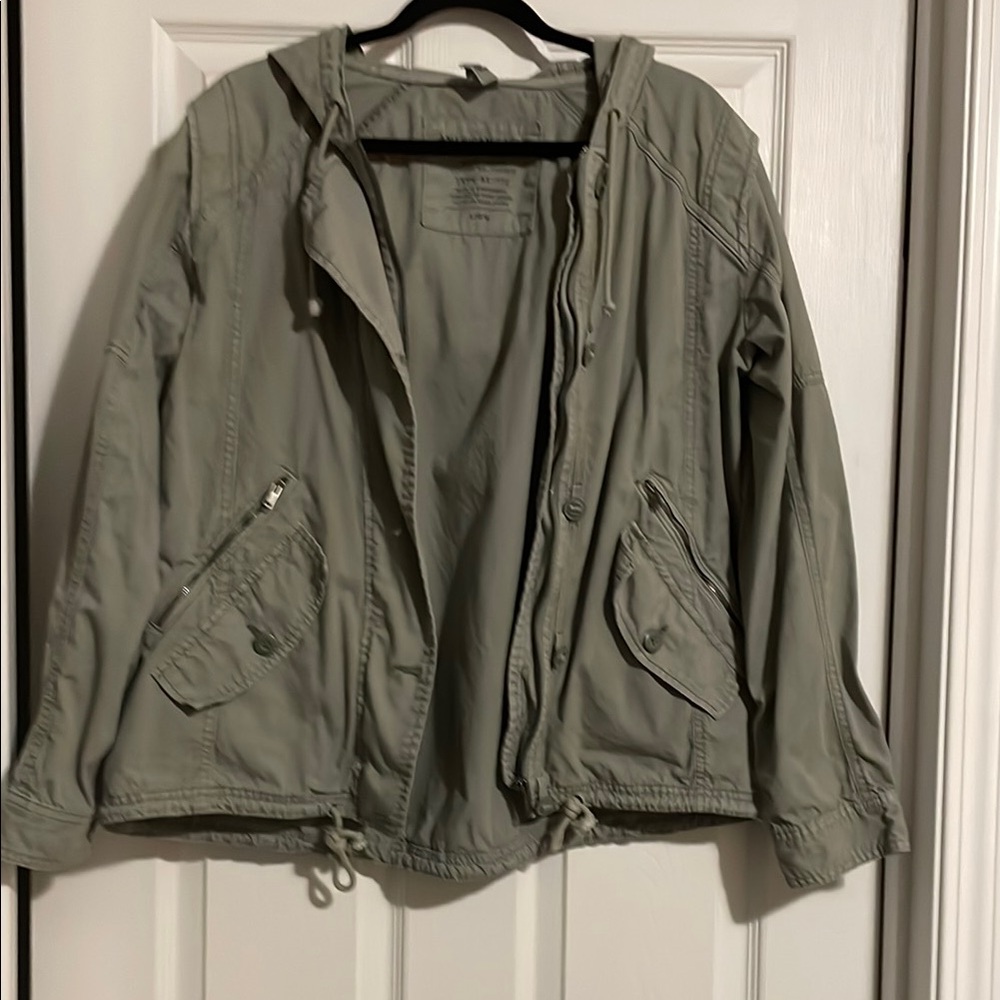 American Eagle Outfitters Green Utility Jacket Lightweight Casual